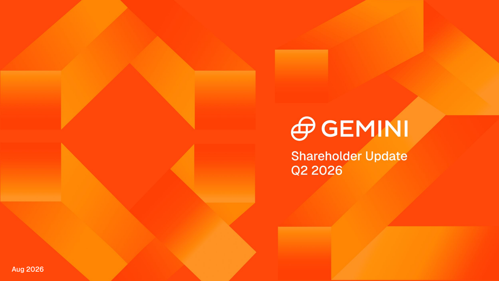 Gemini Space Station's Q2 2026 Slide Deck