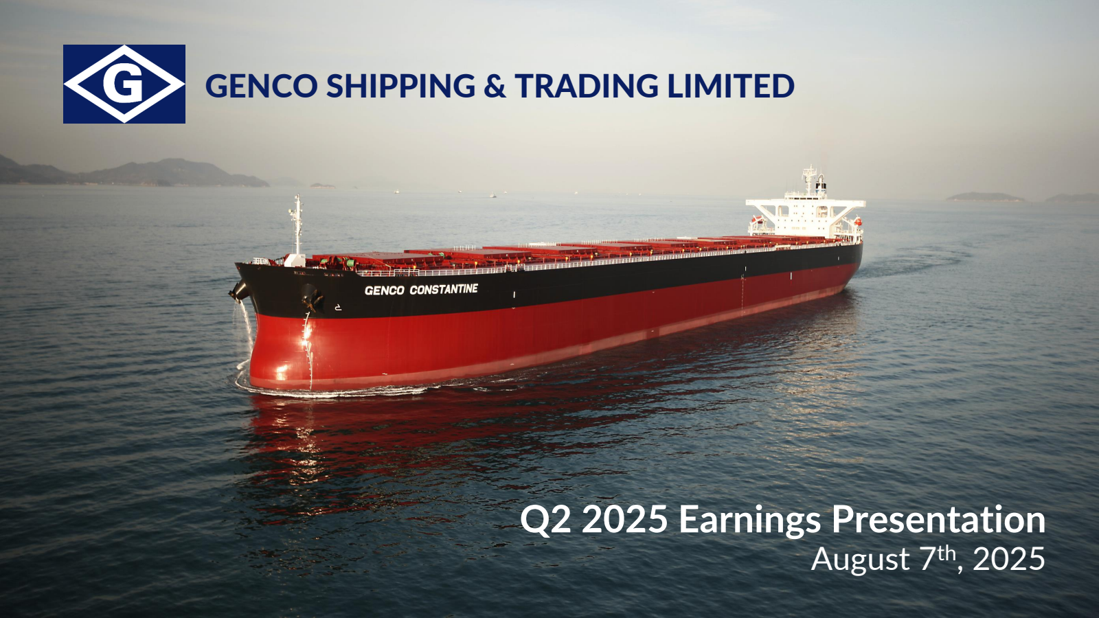 Genco Shipping & Trading's Q2 2025 Slide Deck