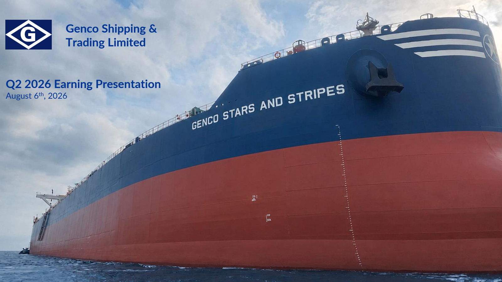 Genco Shipping & Trading's Q2 2026 Slide Deck