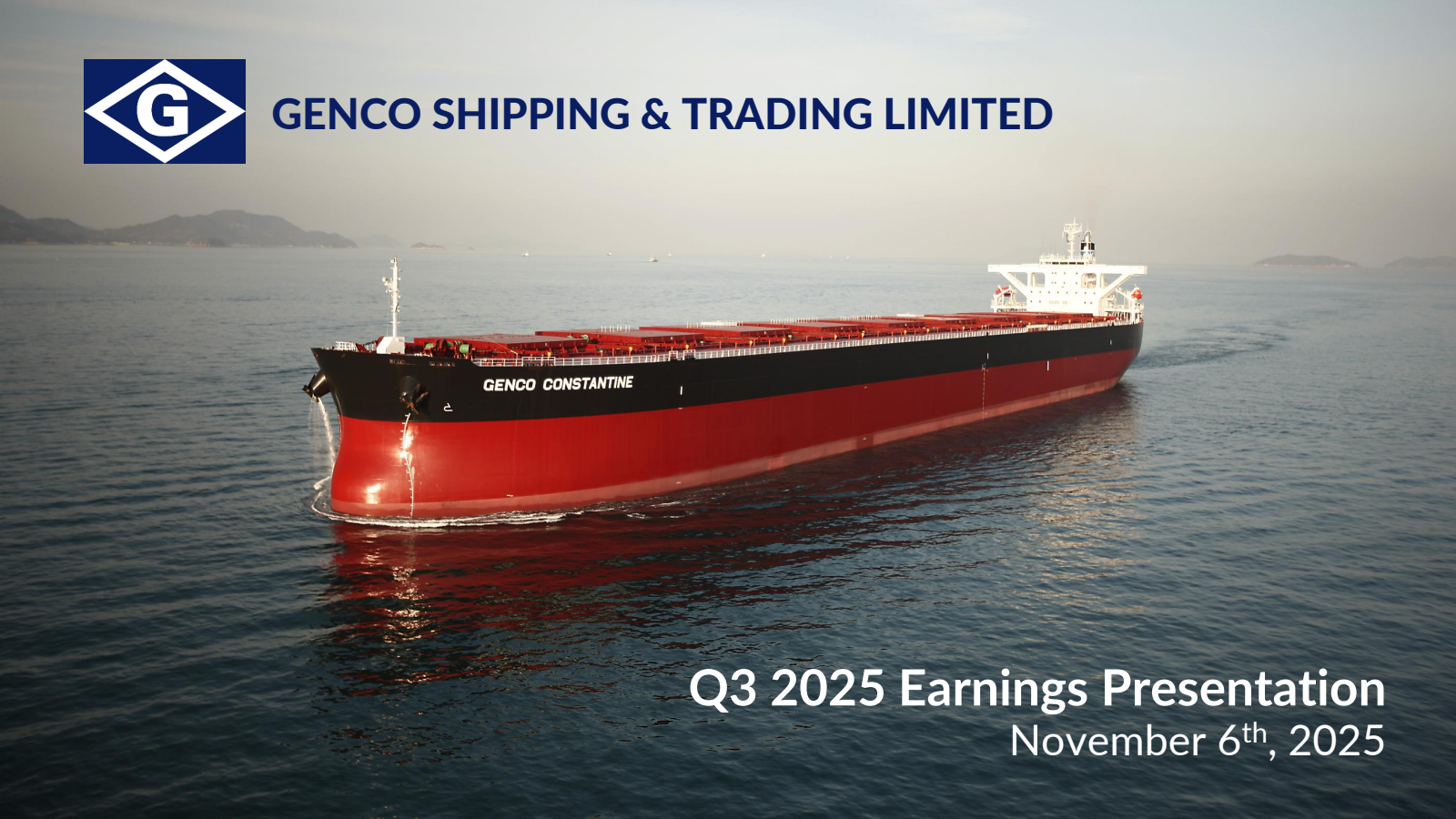 Genco Shipping & Trading's Q3 2025 Slide Deck