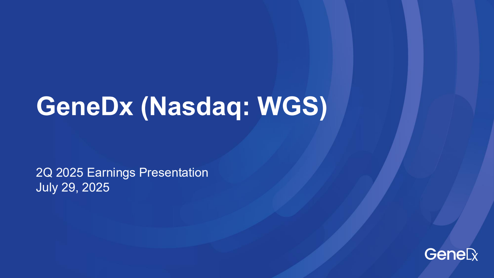 GeneDx's Q2 2025 Slide Deck