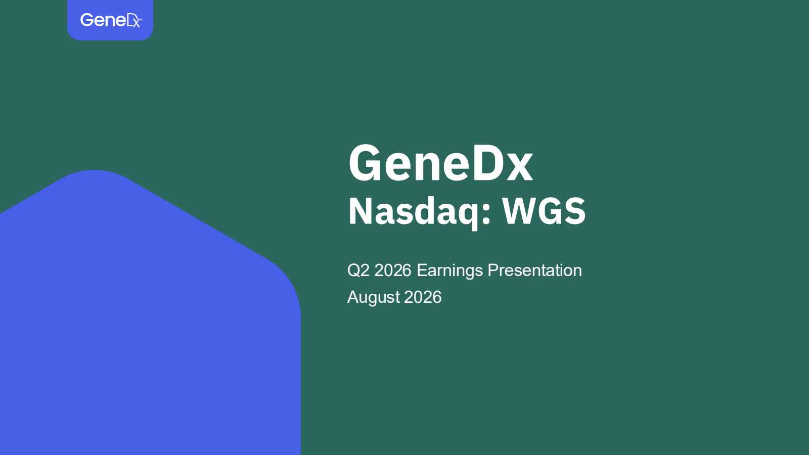 GeneDx's Q2 2026 Slide Deck