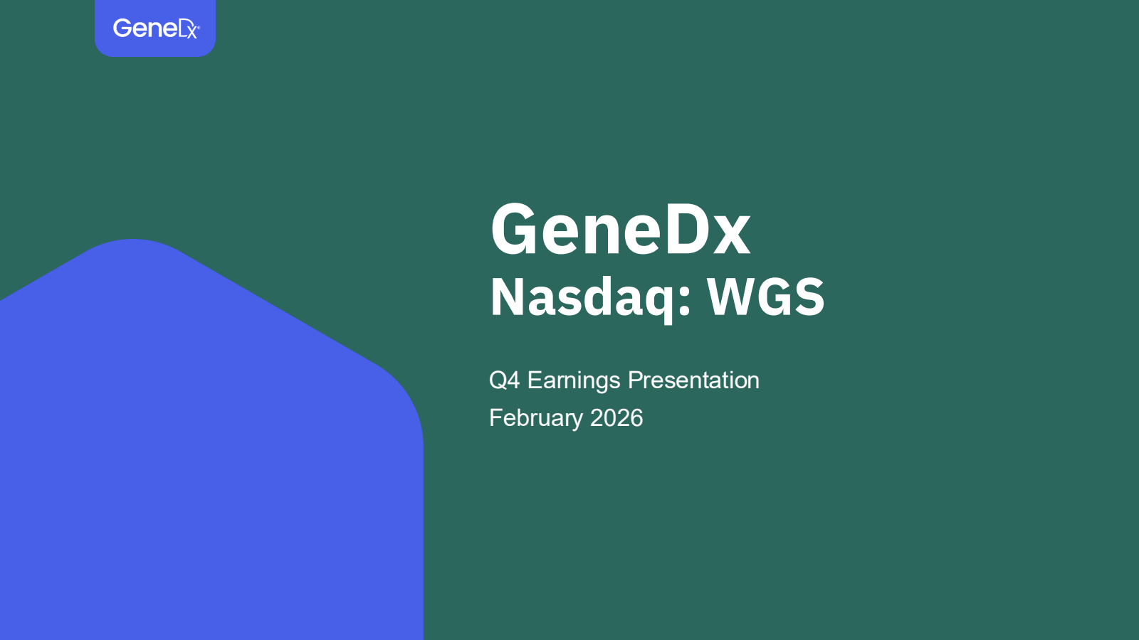 GeneDx's Q4 2025 Slide Deck