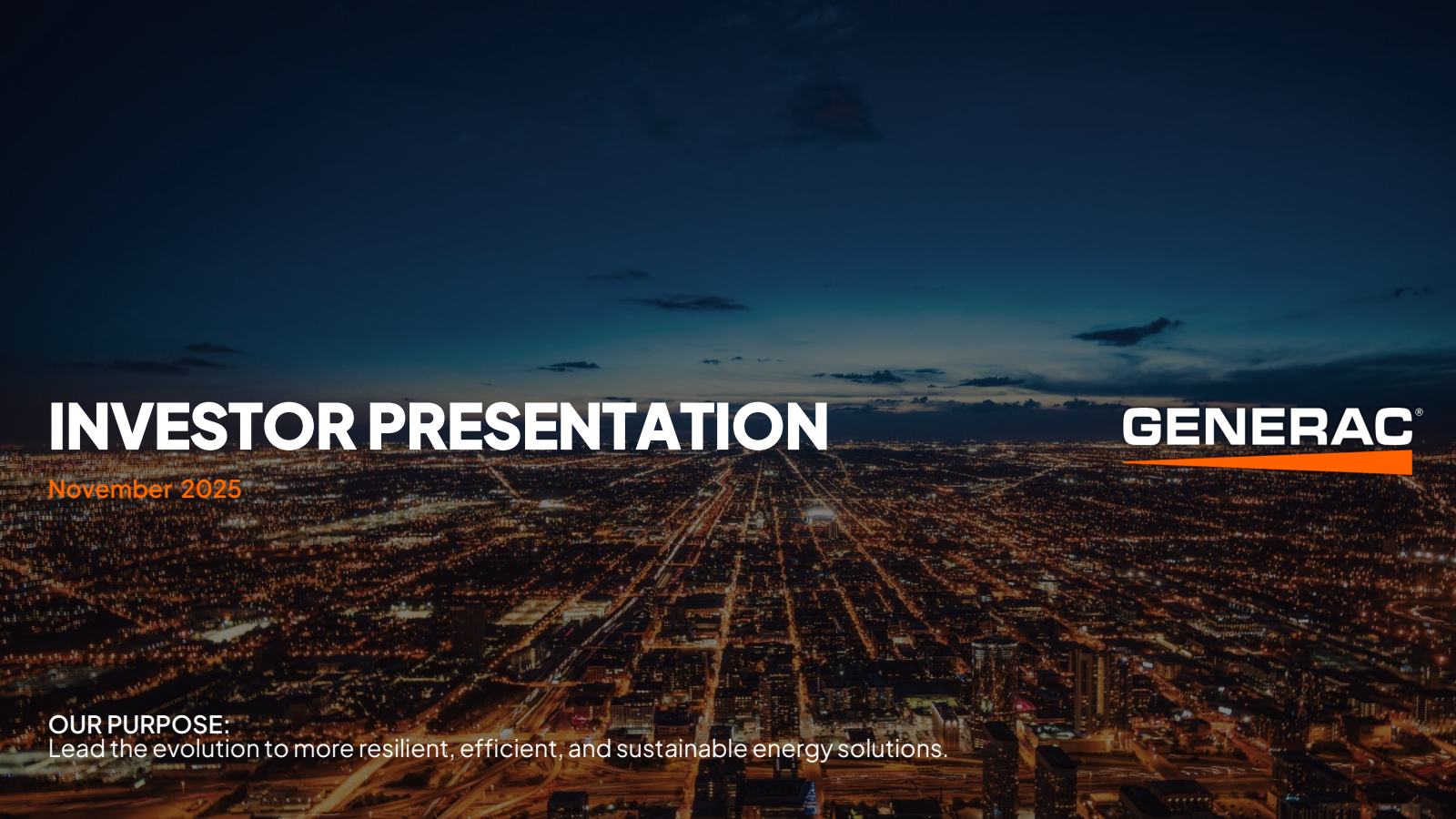 Generac's Q3 2025 Slide Deck