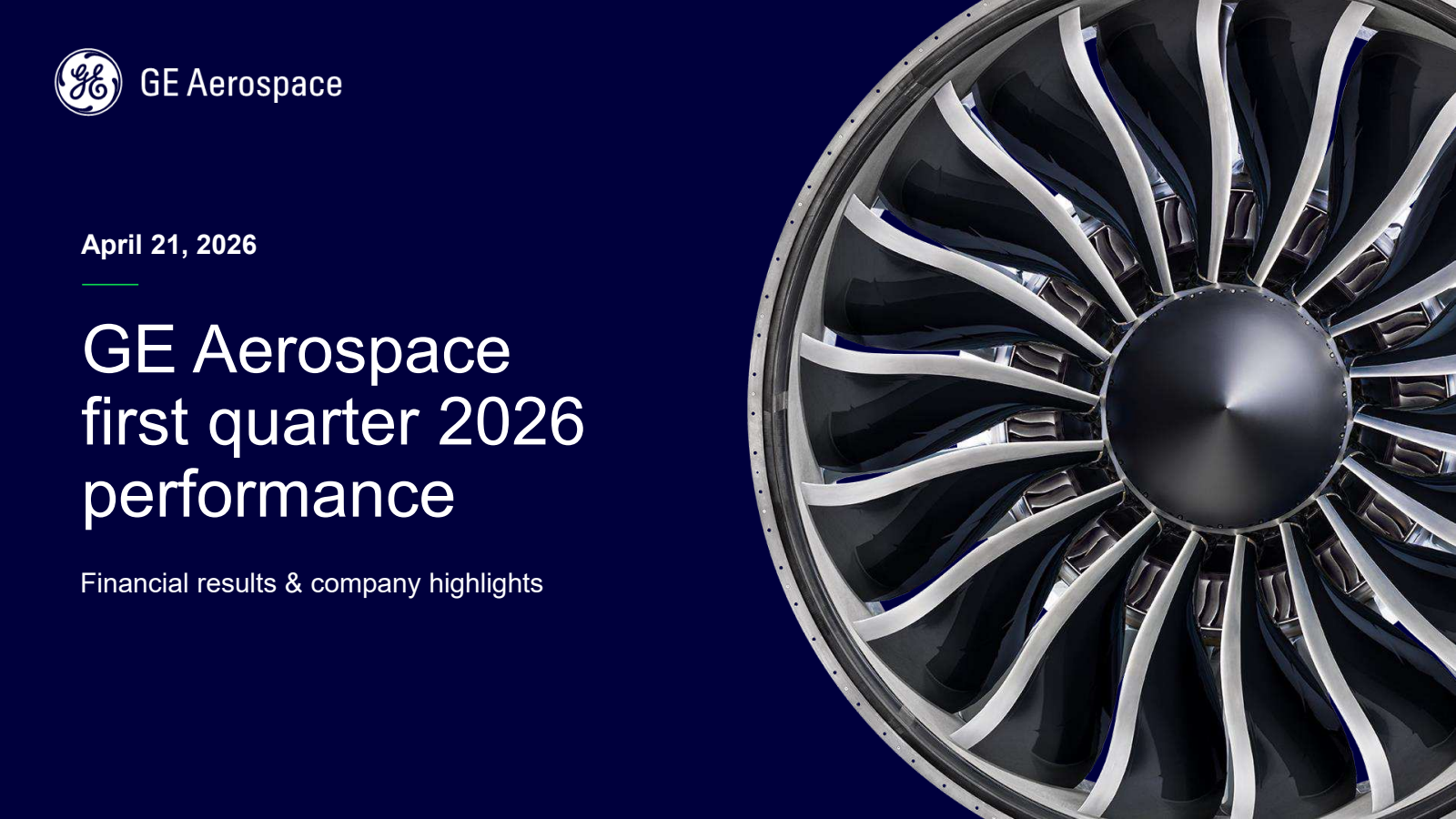 GE Aerospace's Q1 2026 Slide Deck