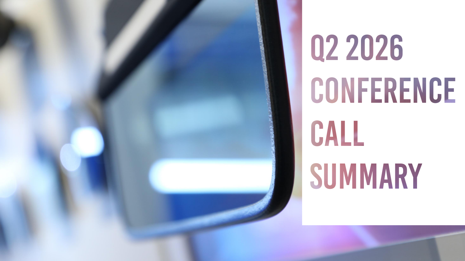Gentex's Q2 2026 Slide Deck
