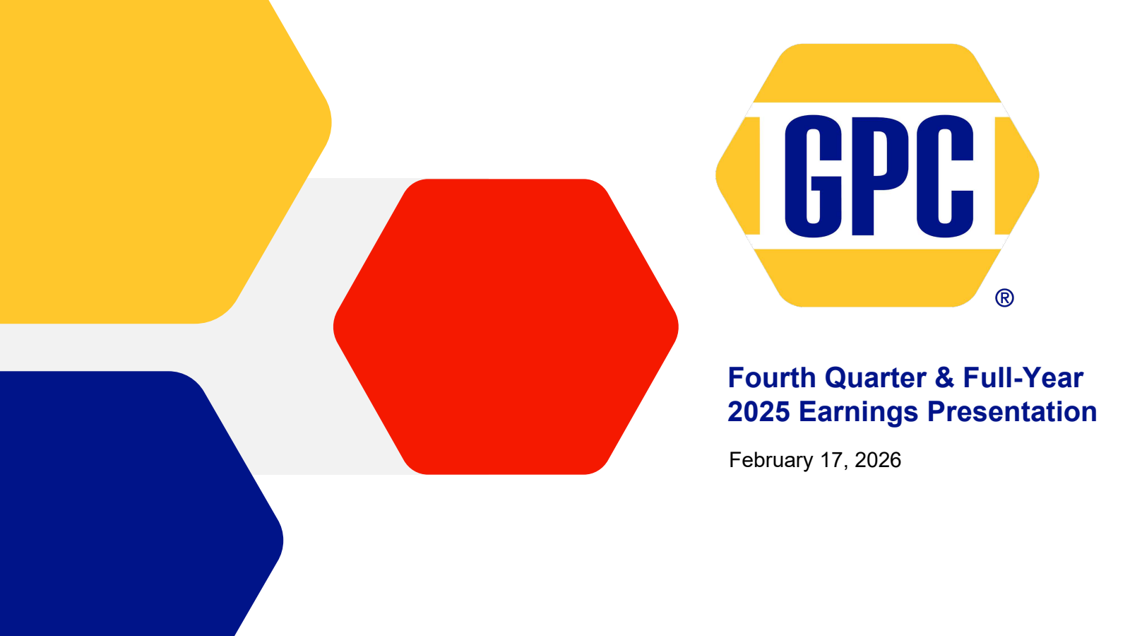 Genuine Parts' Q4 2025 & Investor update Slide Deck