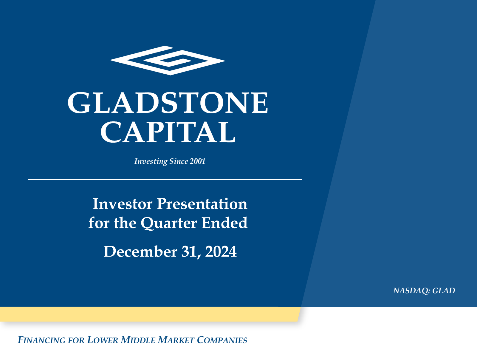 Gladstone Capital's Q1 2025 Slide Deck