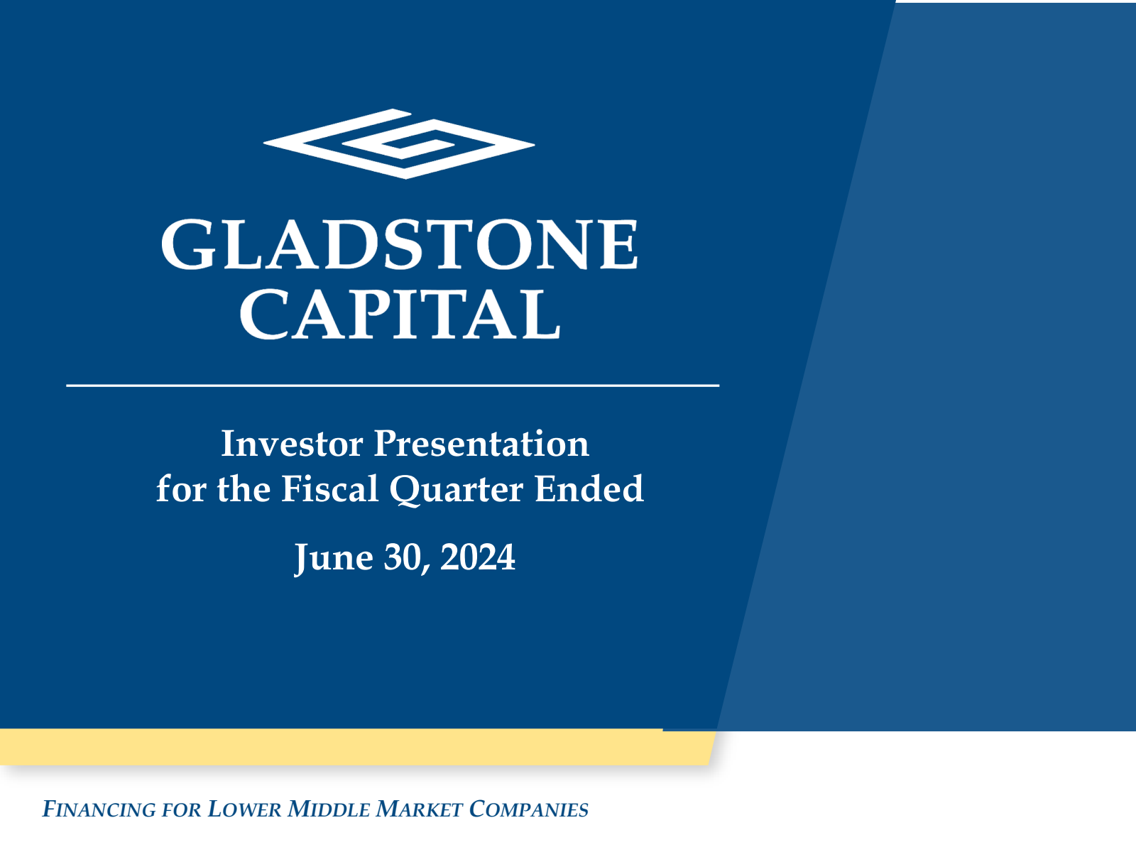 Gladstone Capital's Q3 2024 Slide Deck