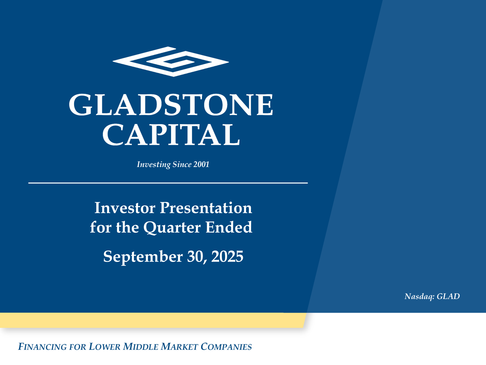 Gladstone Capital's Q4 2025 Slide Deck