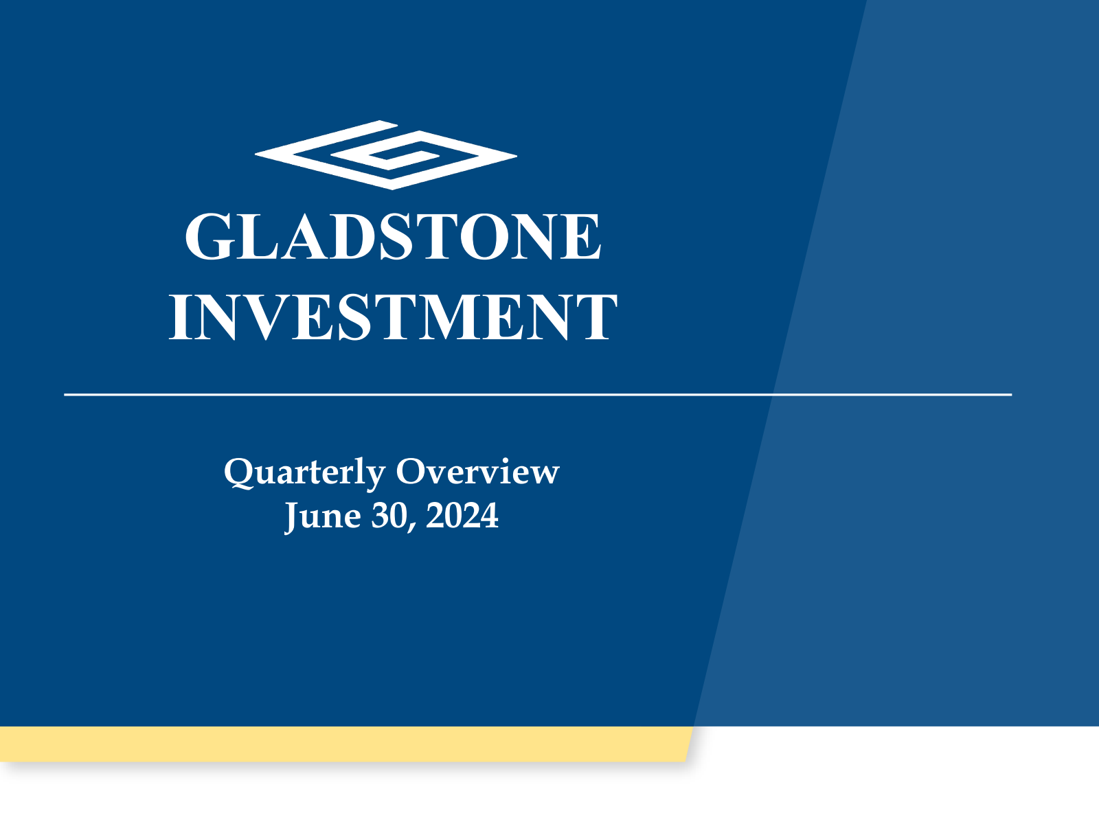 Gladstone Investment's Q1 2025 Slide Deck