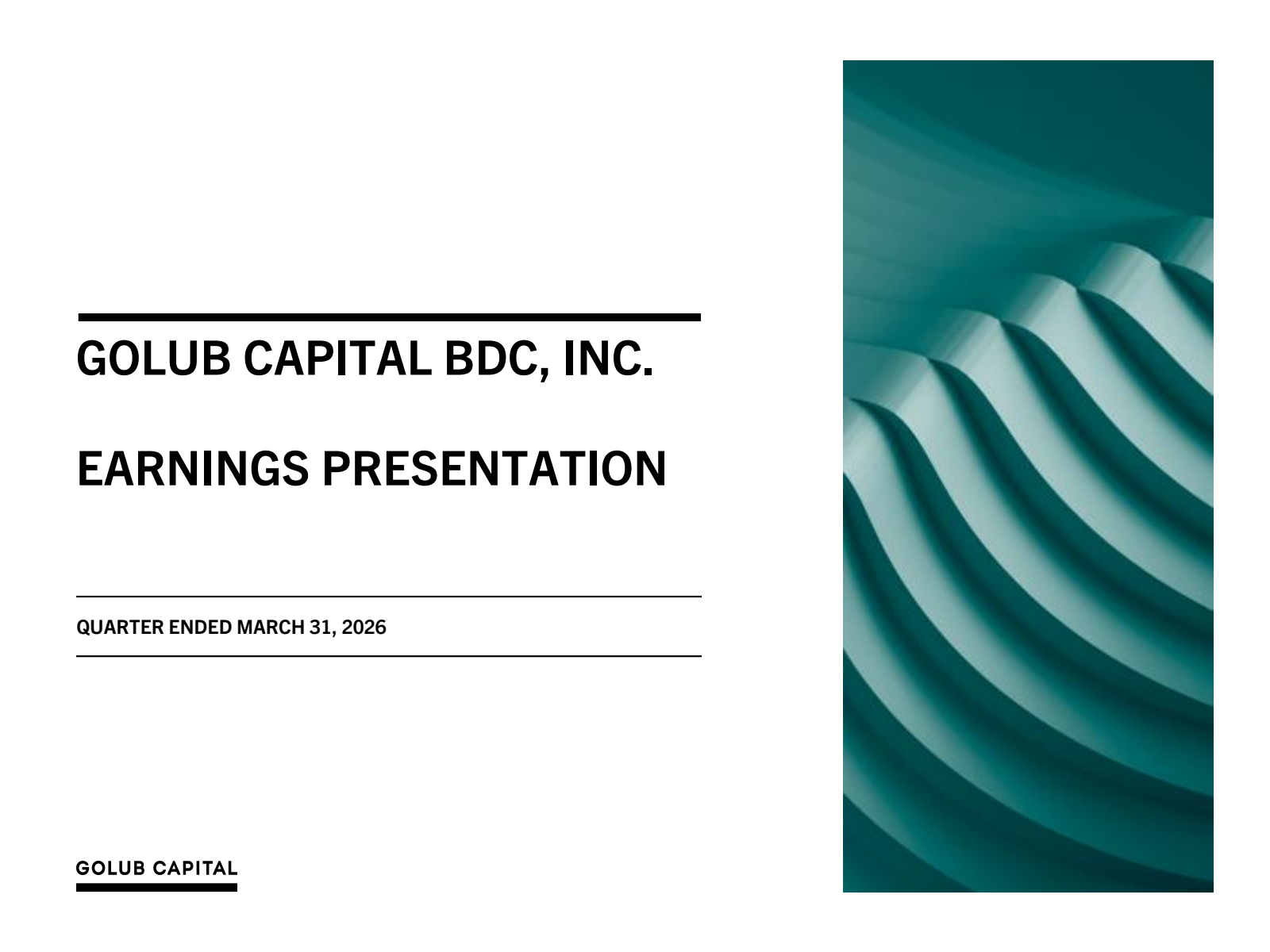 Golub Capital BDC's Q2 2026 Slide Deck