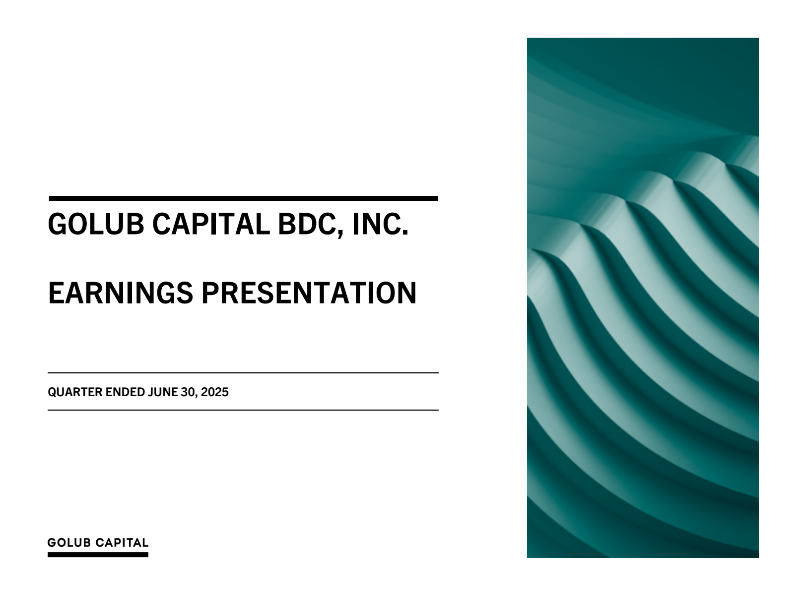 Golub Capital BDC's Q3 2025 Slide Deck