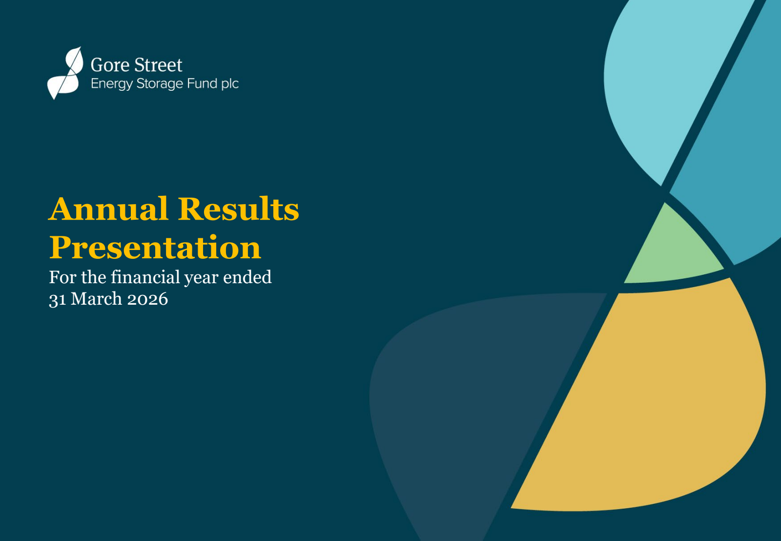 Gore Street Energy Storage Fund's H2 2026 Slide Deck