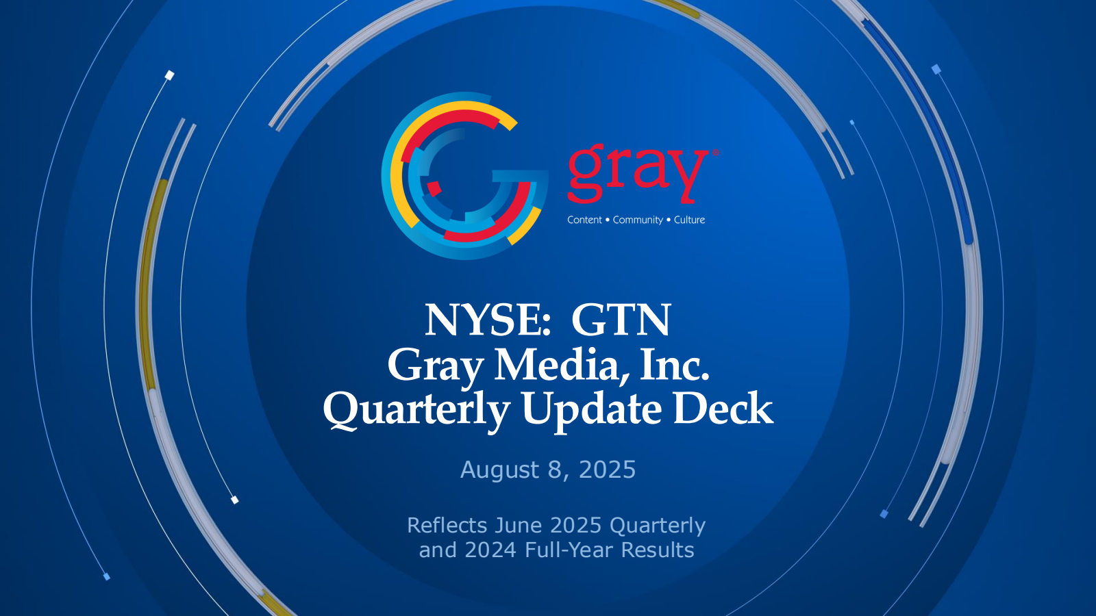 Gray Media's Q2 2025 Slide Deck