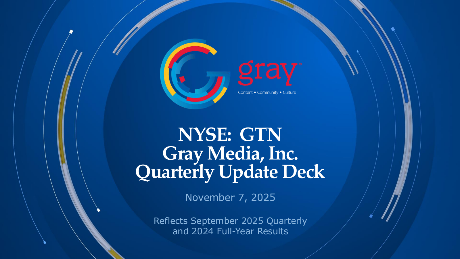 Gray Media's Q3 2025 Slide Deck
