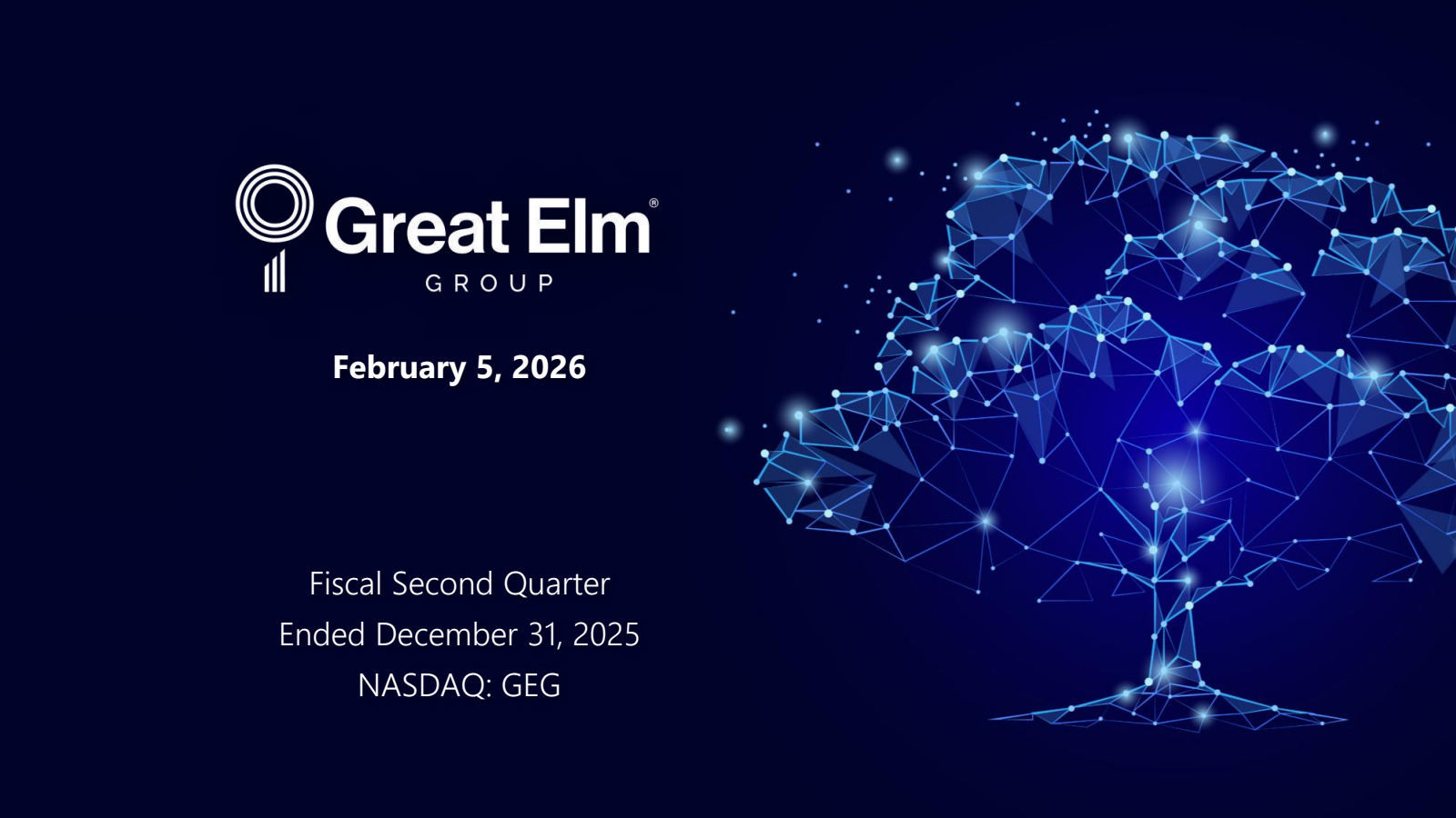 Great Elm Group's Q2 2026 Slide Deck