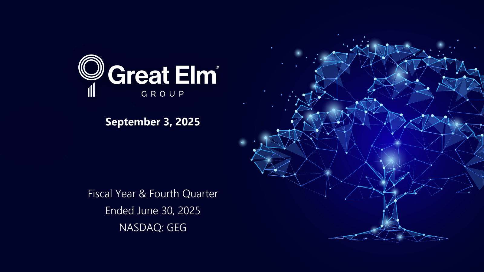 Great Elm Group's Q4 2025 Slide Deck