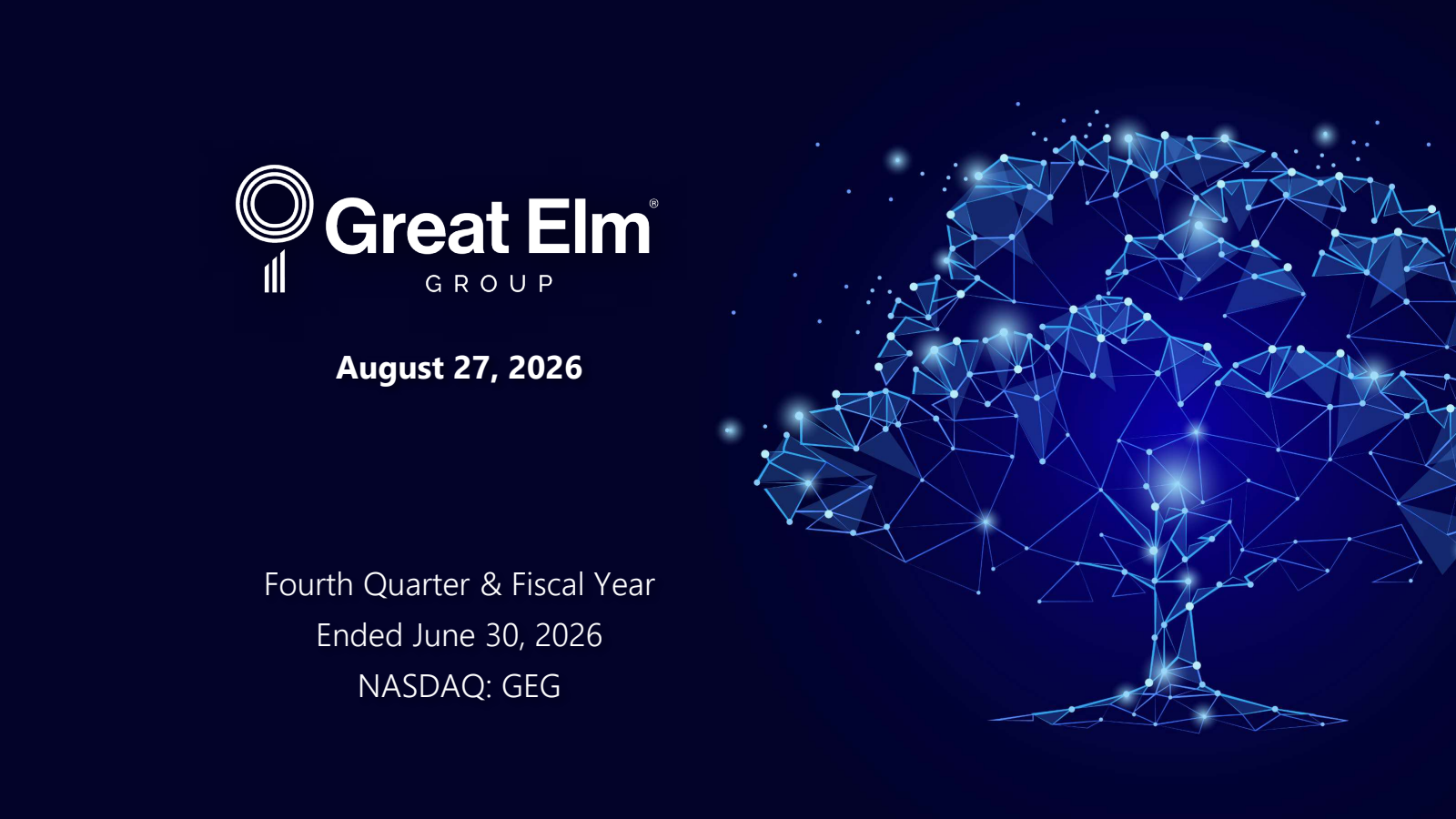 Great Elm Group's Q4 2026 Slide Deck