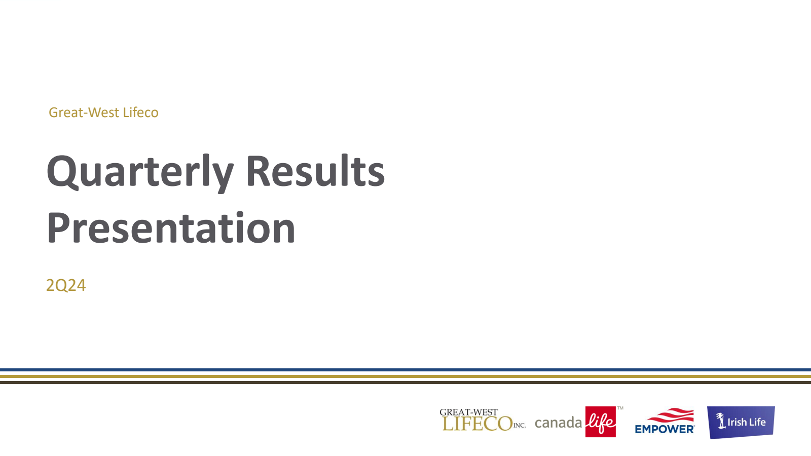 Great-West Lifeco's Q2 2024 Slide Deck
