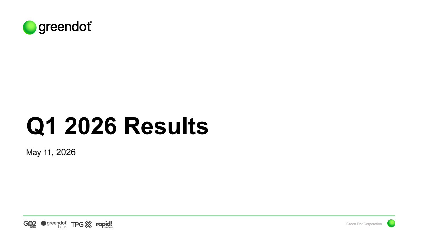 Green Dot's Q1 2026 Slide Deck