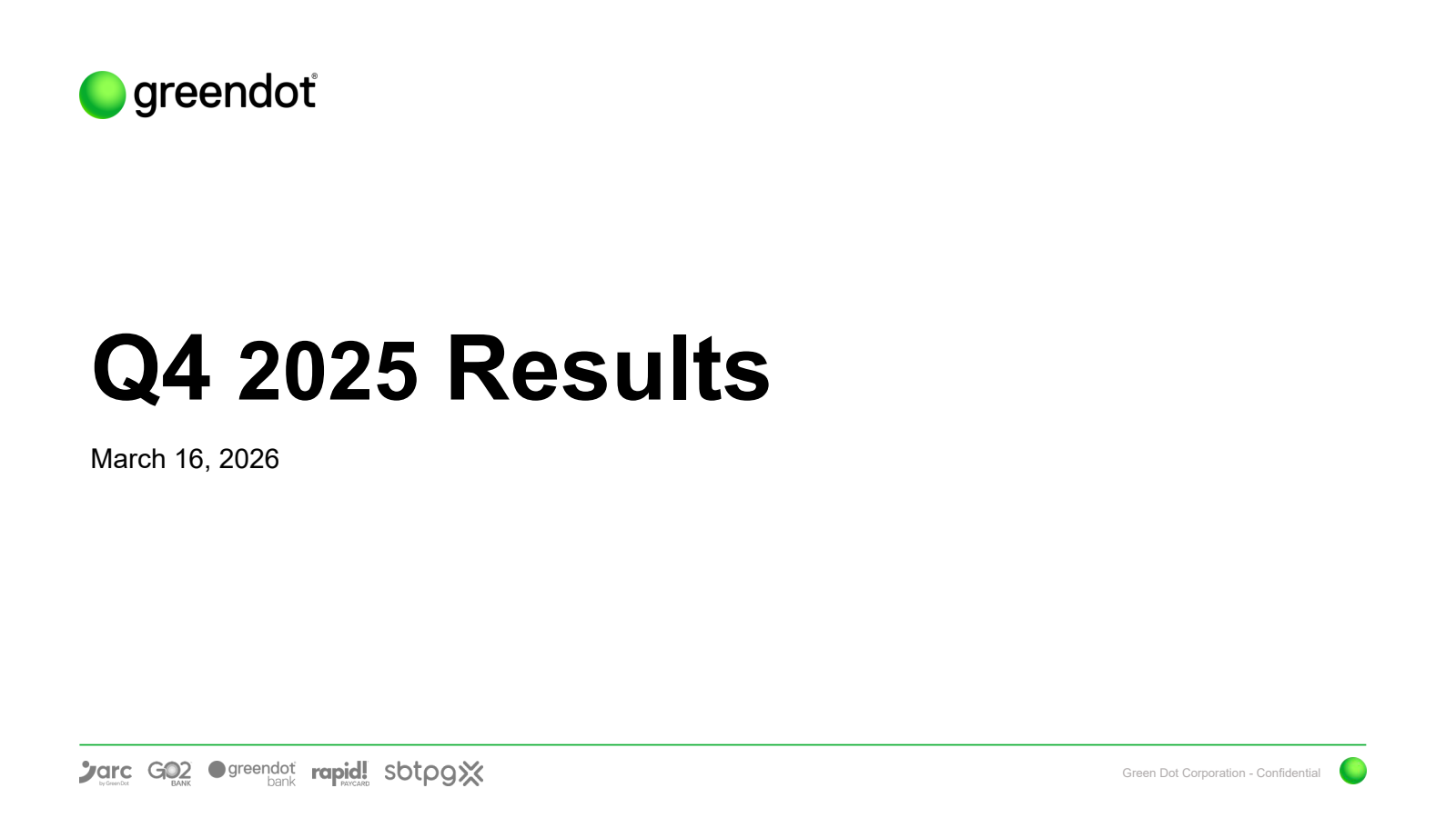 Green Dot's Q4 2025 Slide Deck