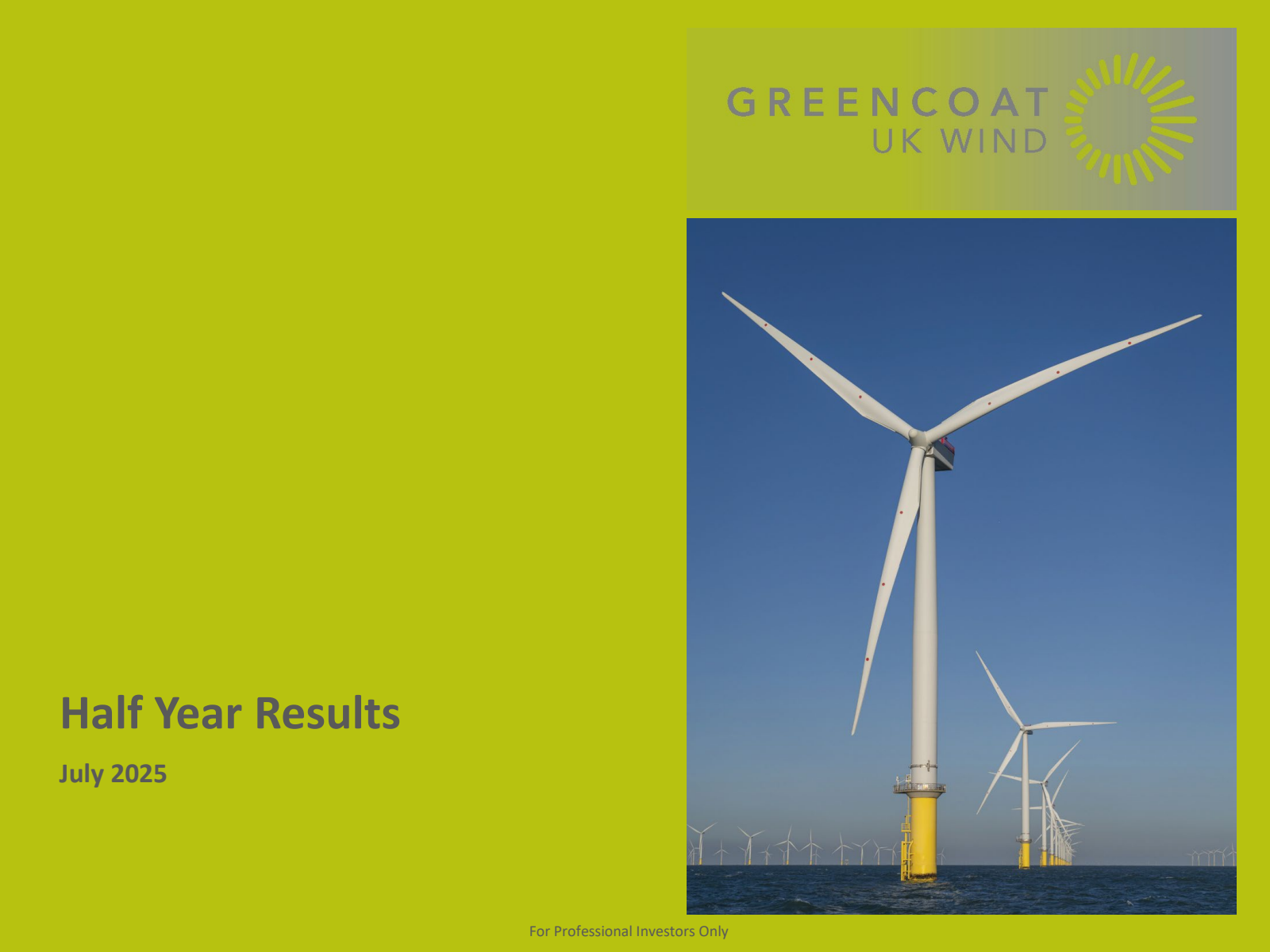 Greencoat UK Wind's H1 2025 Slide Deck