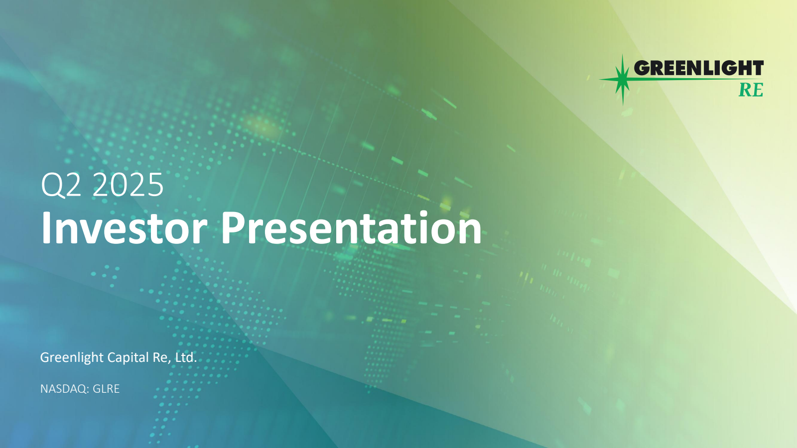 Greenlight Capital Re's Q2 2025 Slide Deck