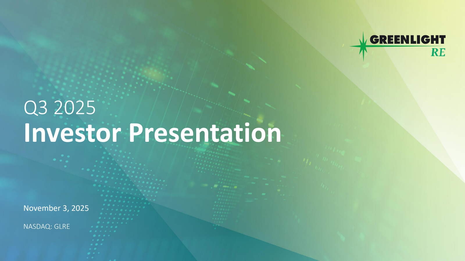 Greenlight Capital Re's Q3 2025 Slide Deck