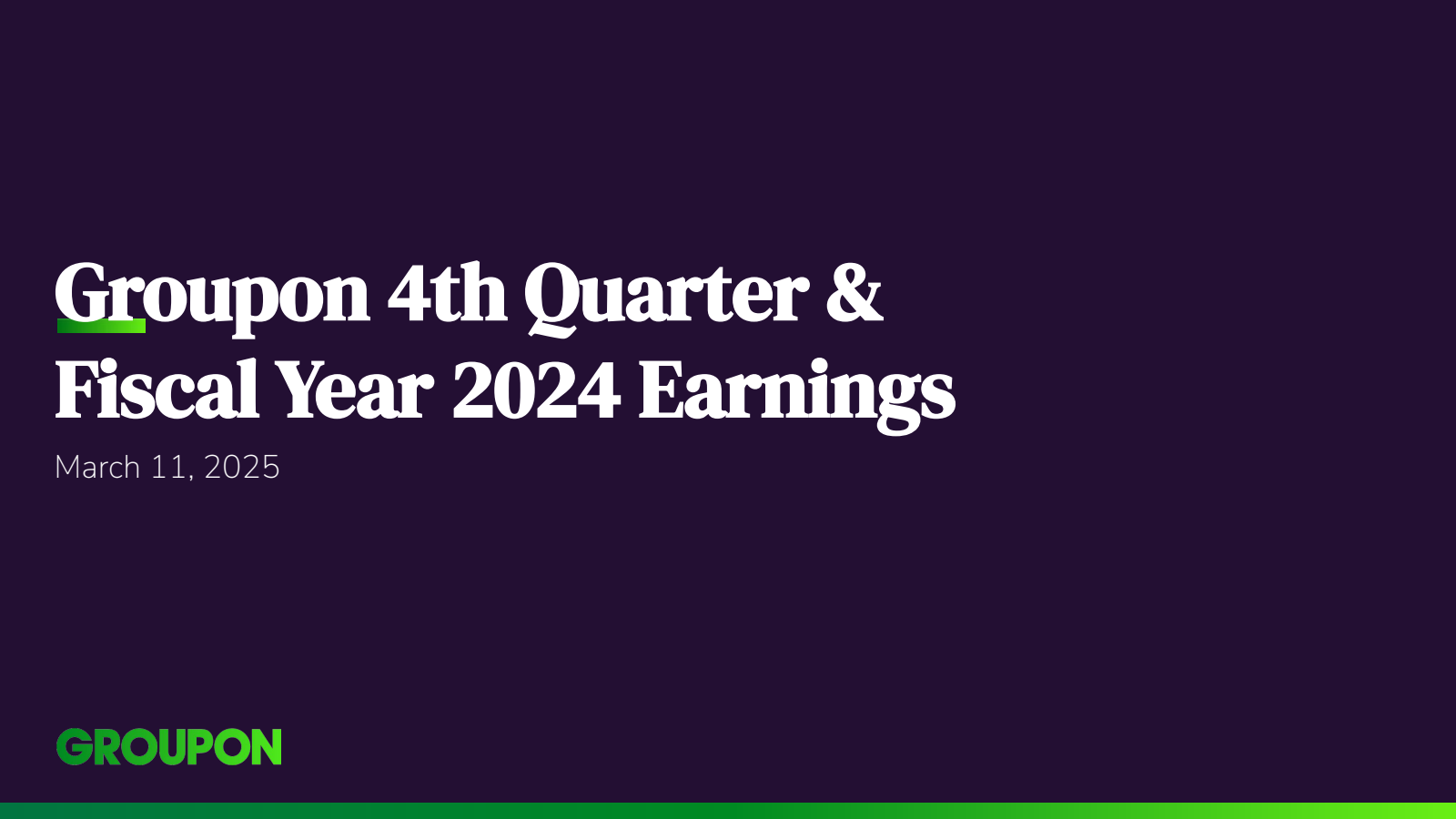 Groupon's Q4 2024 Slide Deck