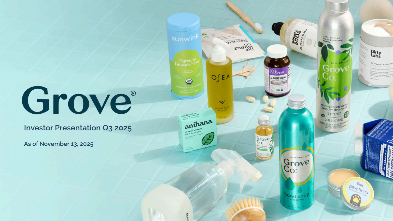 Grove Collaborative's Q3 2025 Slide Deck