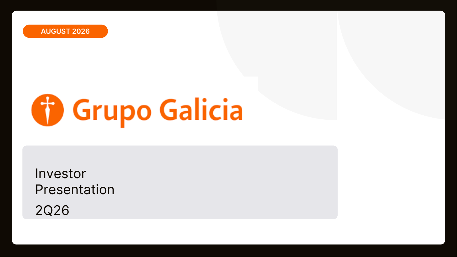 Grupo Financiero Galicia's Q2 2026 Slide Deck