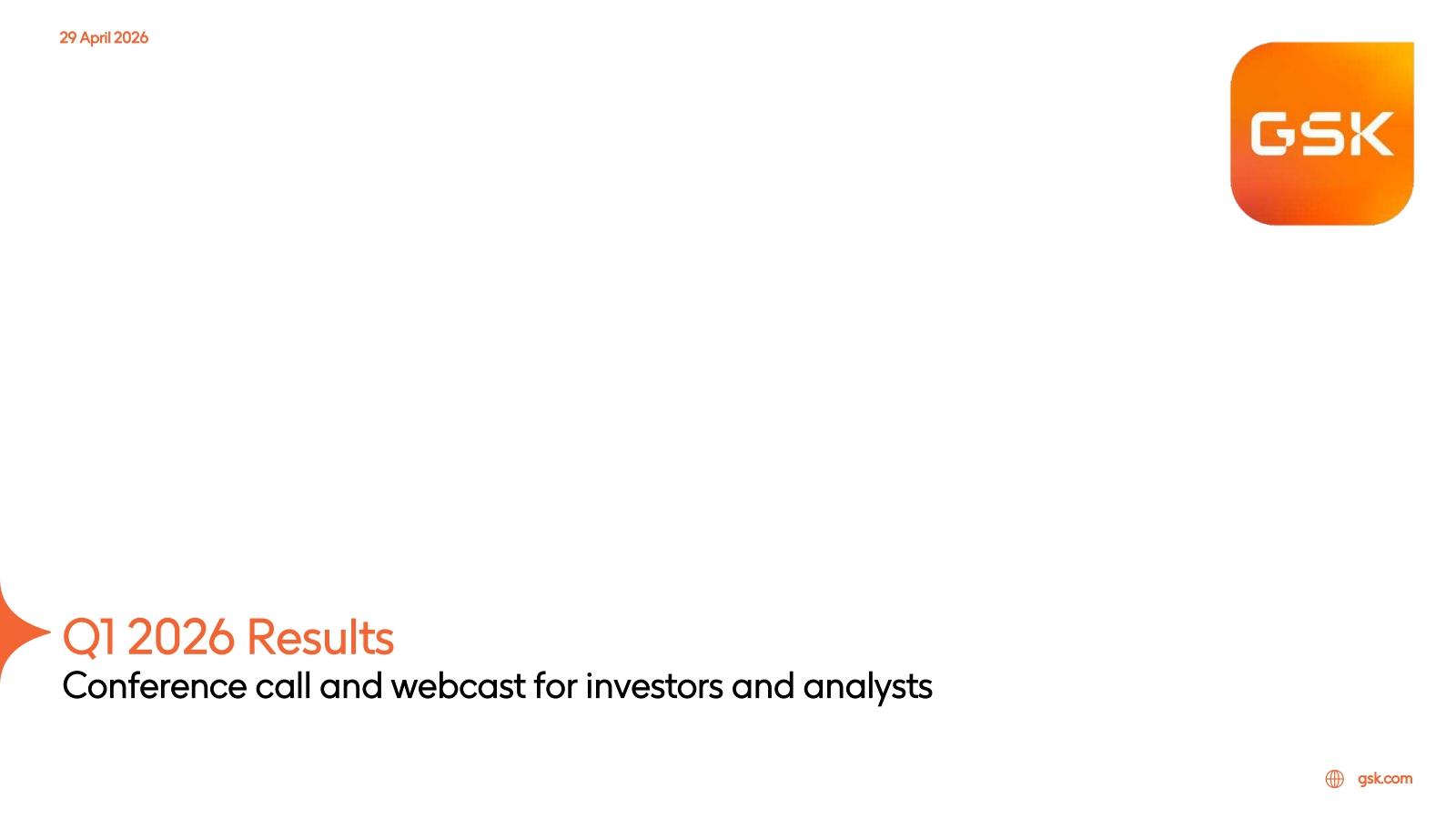 GSK's Q1 2026 Slide Deck