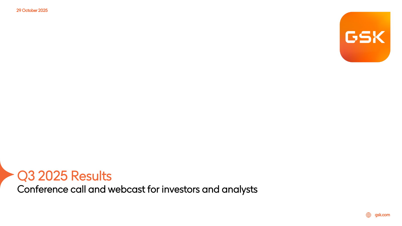 GSK's Q3 2025 Slide Deck