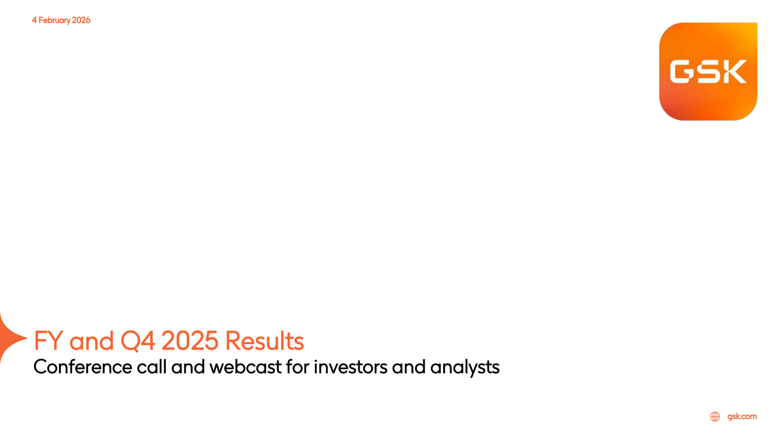 GSK's Q4 2025 Slide Deck