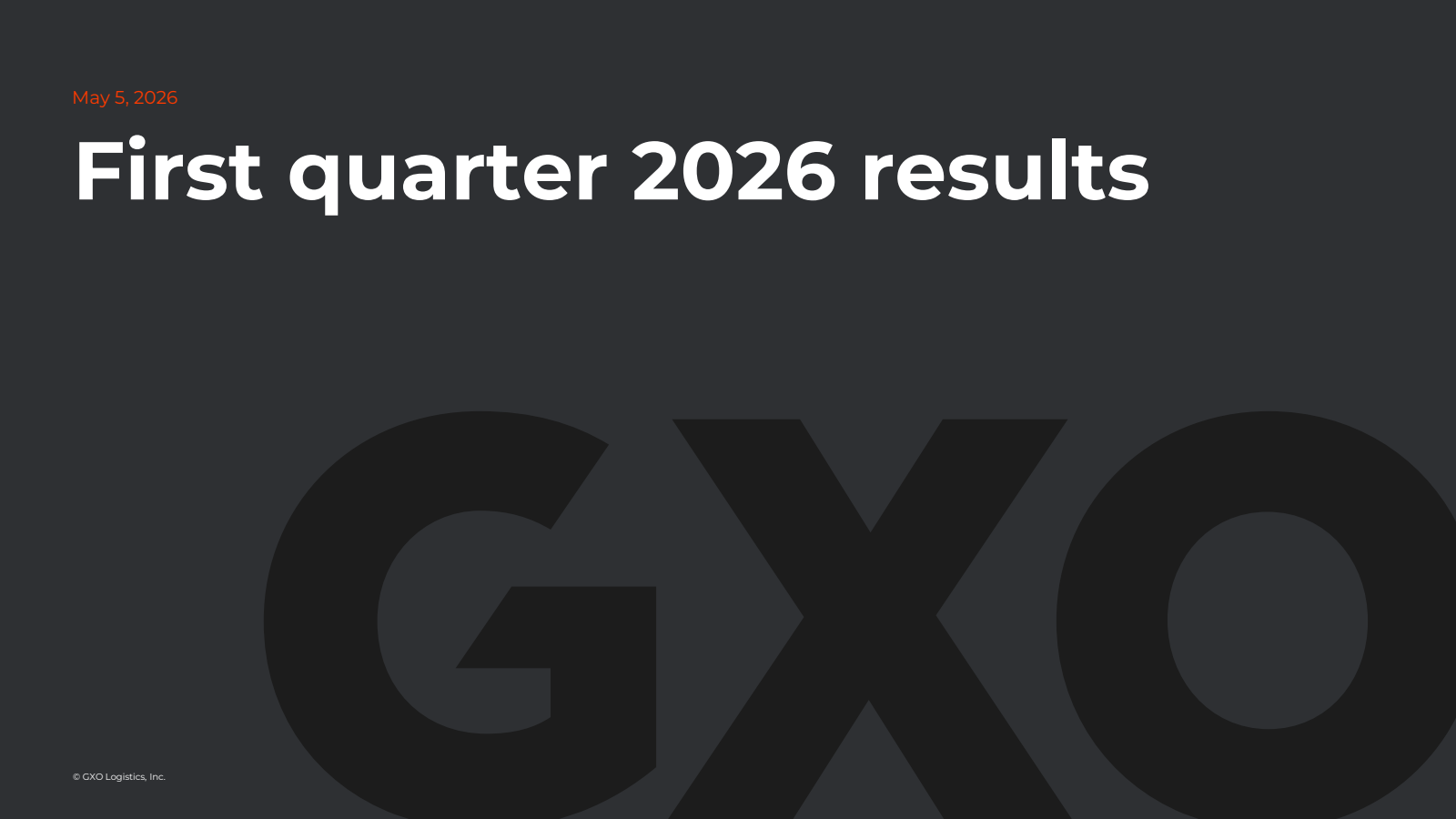 GXO Logistics' Q1 2026 Slide Deck