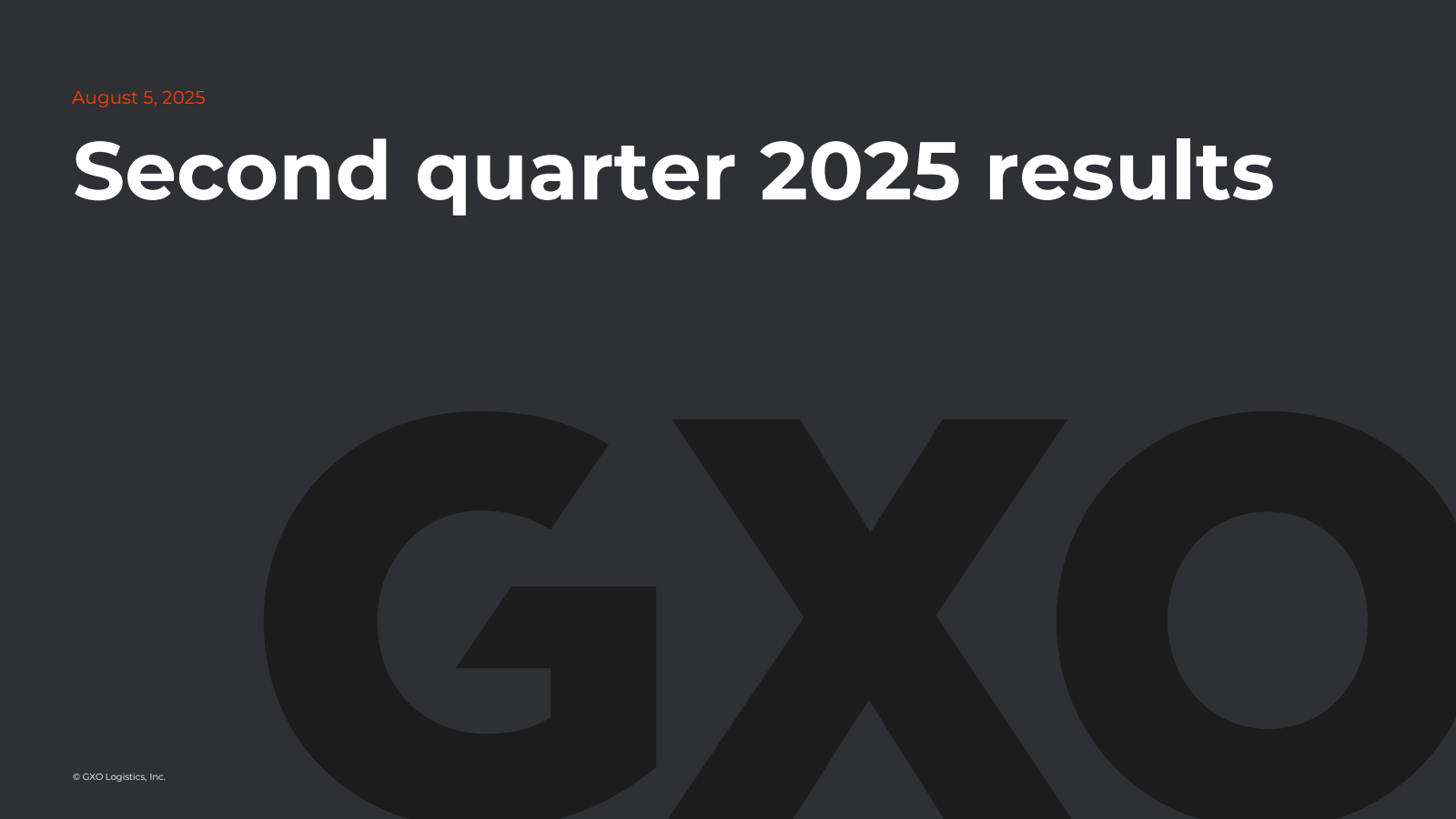 GXO Logistics' Q2 2025 Slide Deck