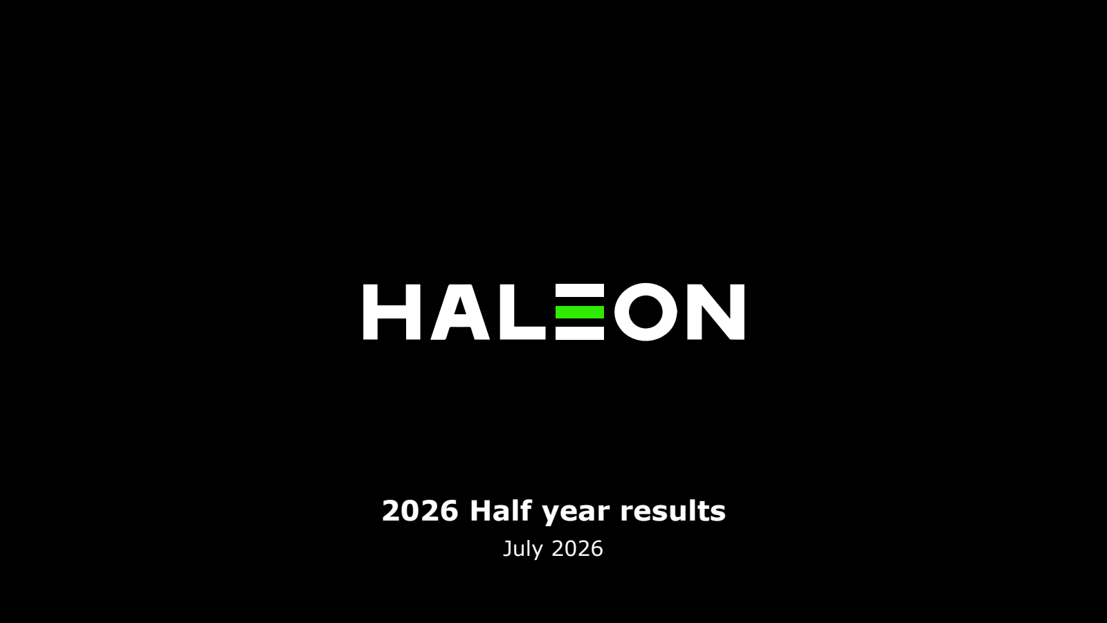 Haleon's H1 2026 Slide Deck
