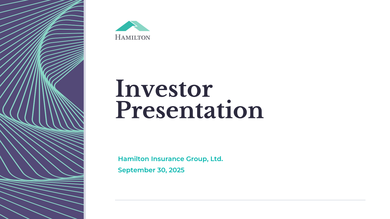 Hamilton Insurance Group's Q3 2025 Slide Deck