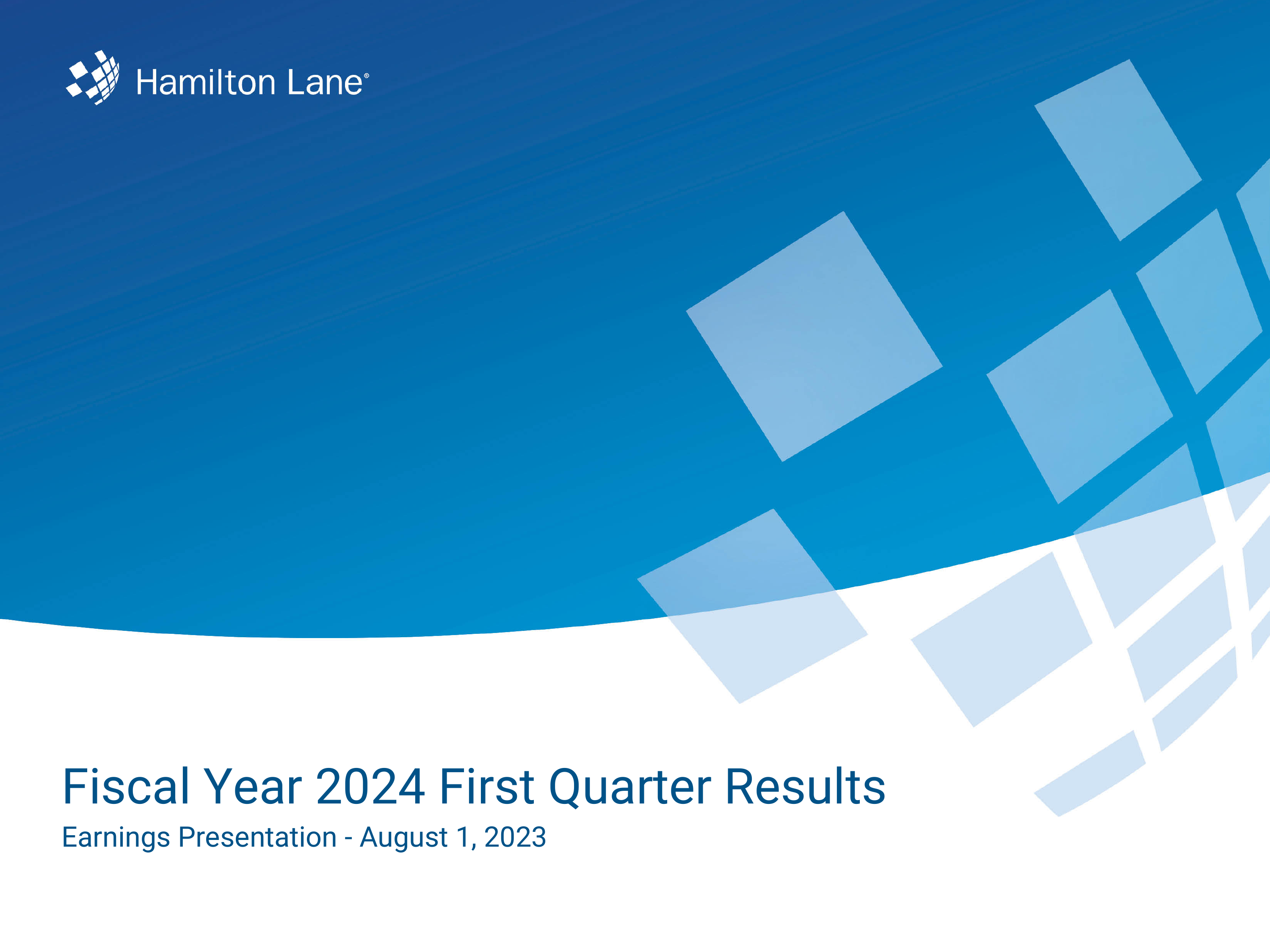 Hamilton Lane's Q1 2024 Slide Deck