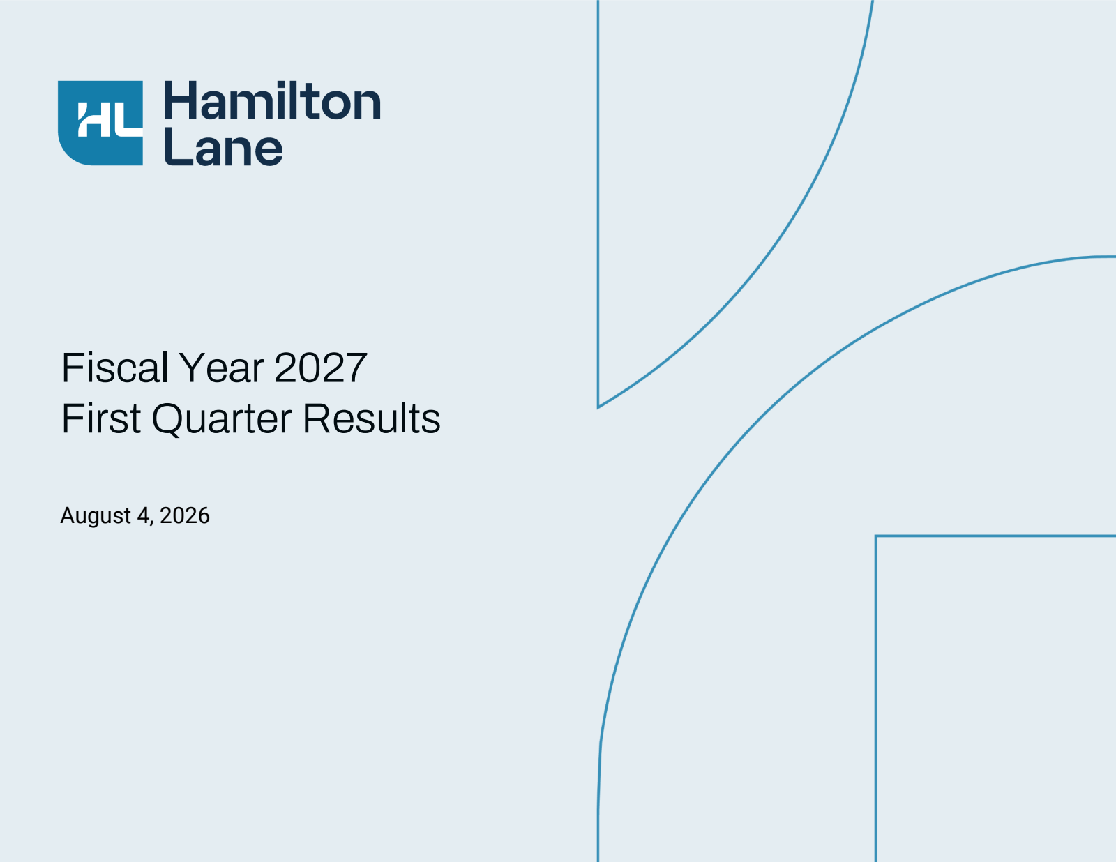 Hamilton Lane's Q1 2027 Slide Deck