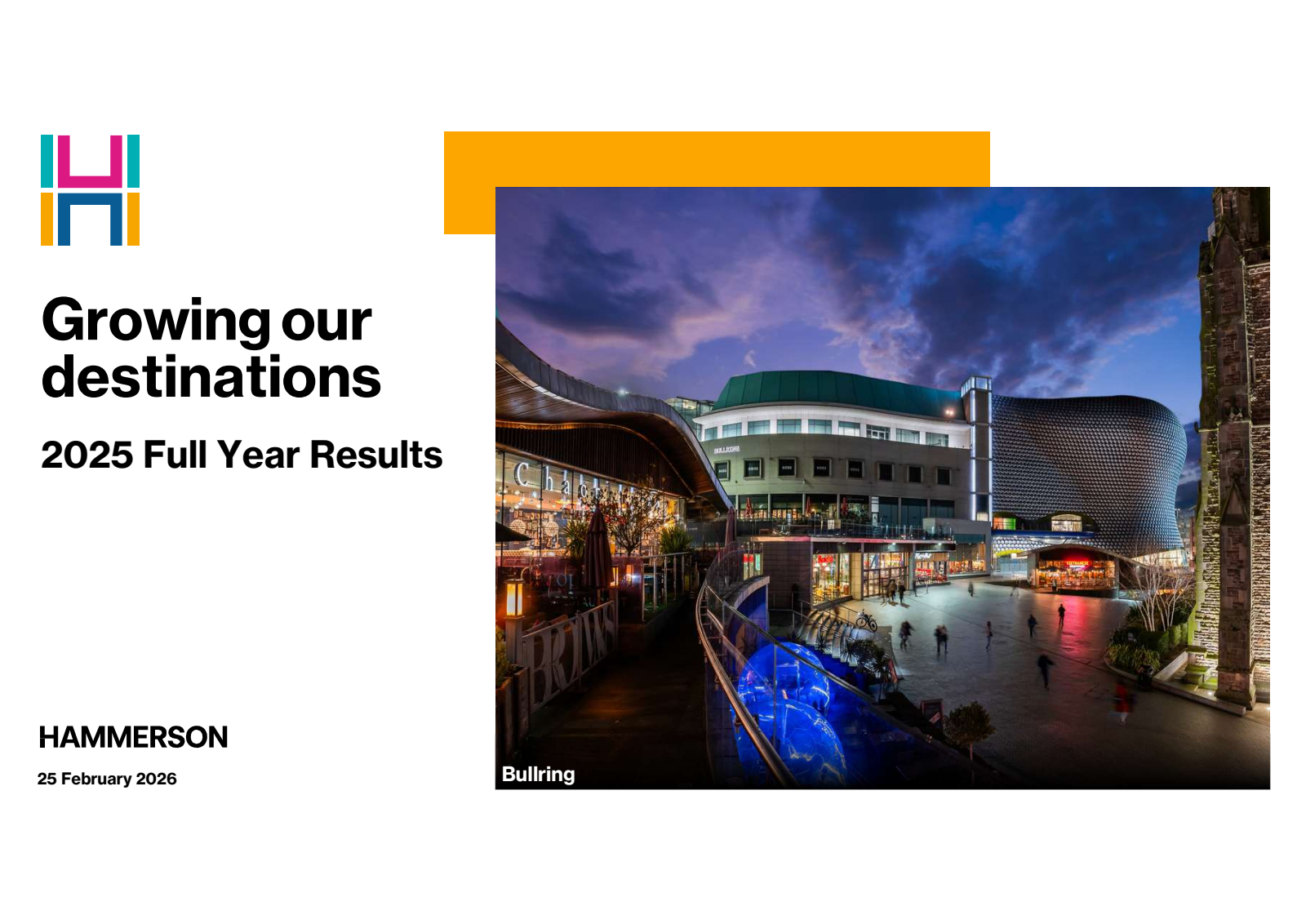 Hammerson's H2 2025 Slide Deck