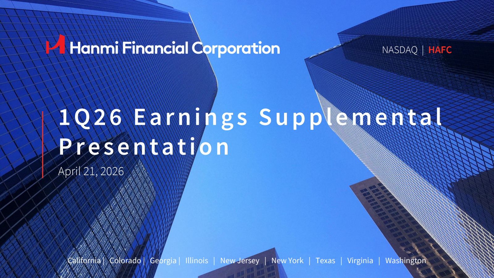 Hanmi Financial's Q1 2026 Slide Deck