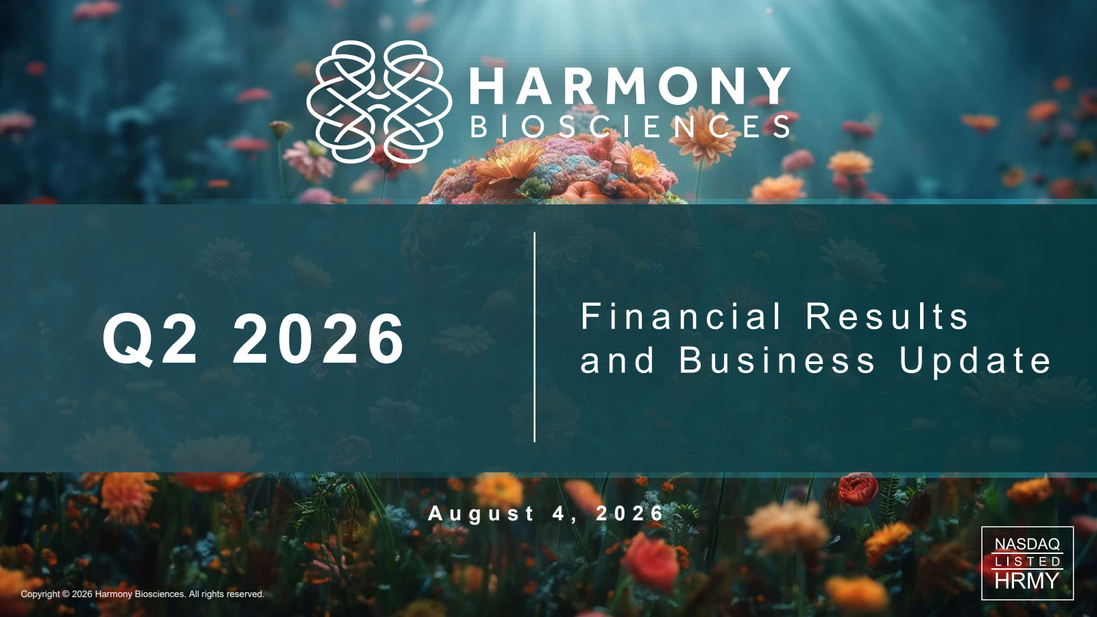 Harmony Biosciences' Q2 2026 Slide Deck