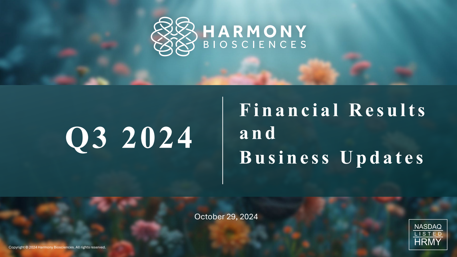 Harmony Biosciences' Q3 2024 Slide Deck