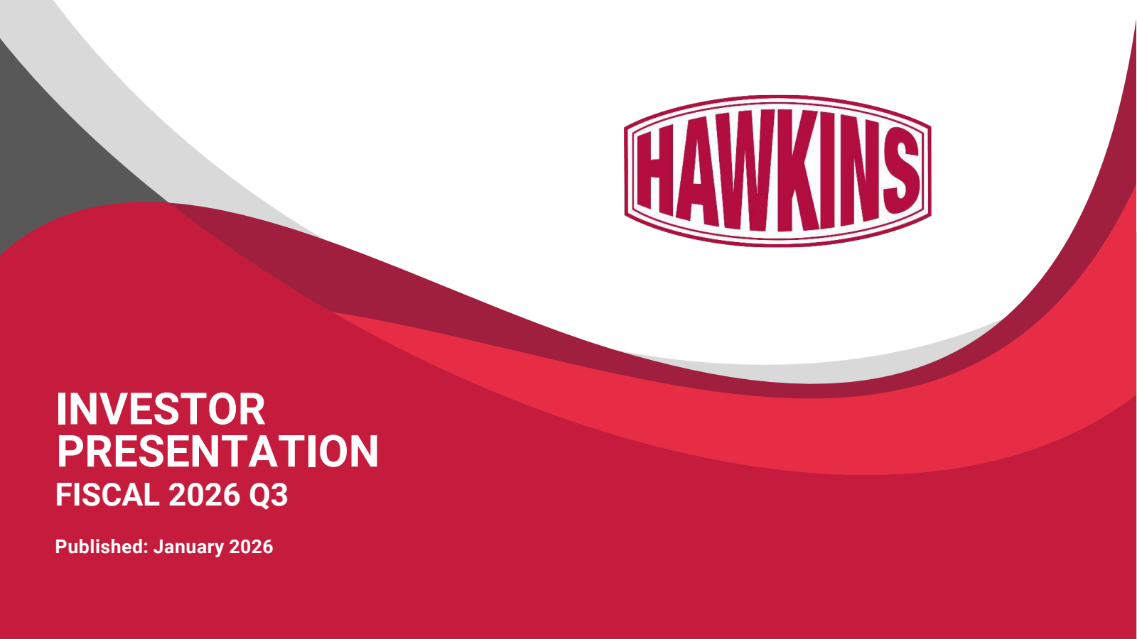 Hawkins' Q3 2026 Slide Deck