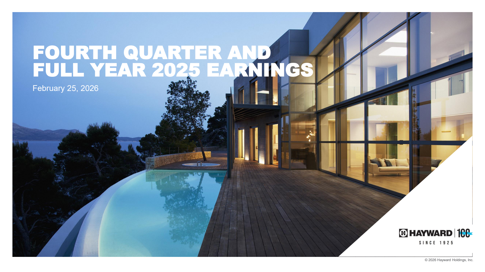 Hayward's Q4 2025 Slide Deck
