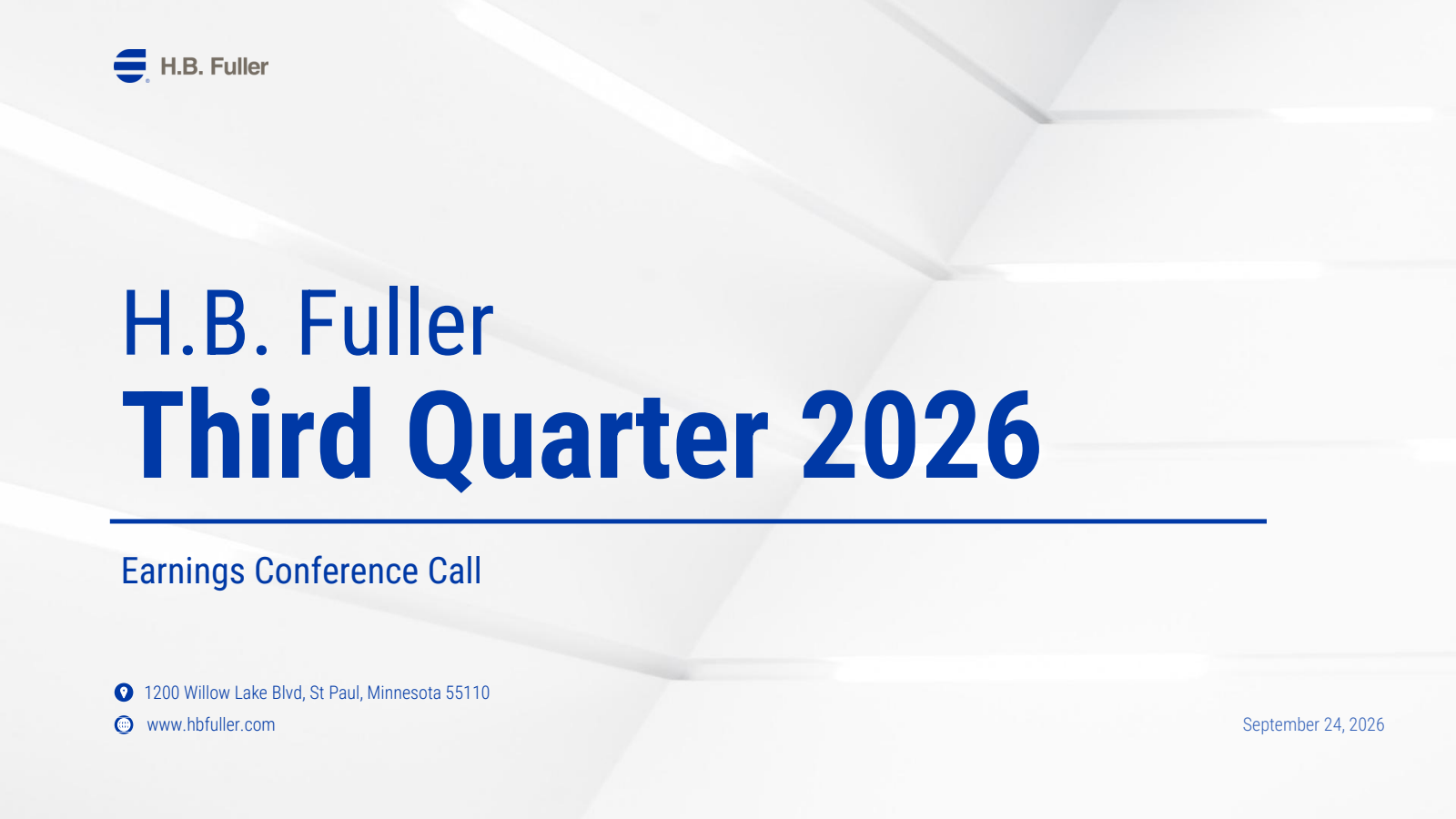 H. B. Fuller's Q3 2026 Slide Deck