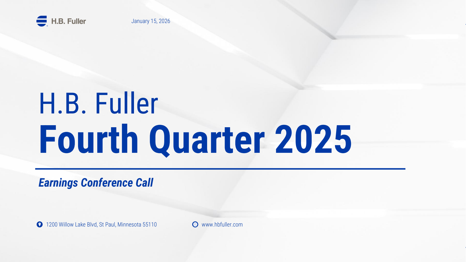 H. B. Fuller's Q4 2025 Slide Deck