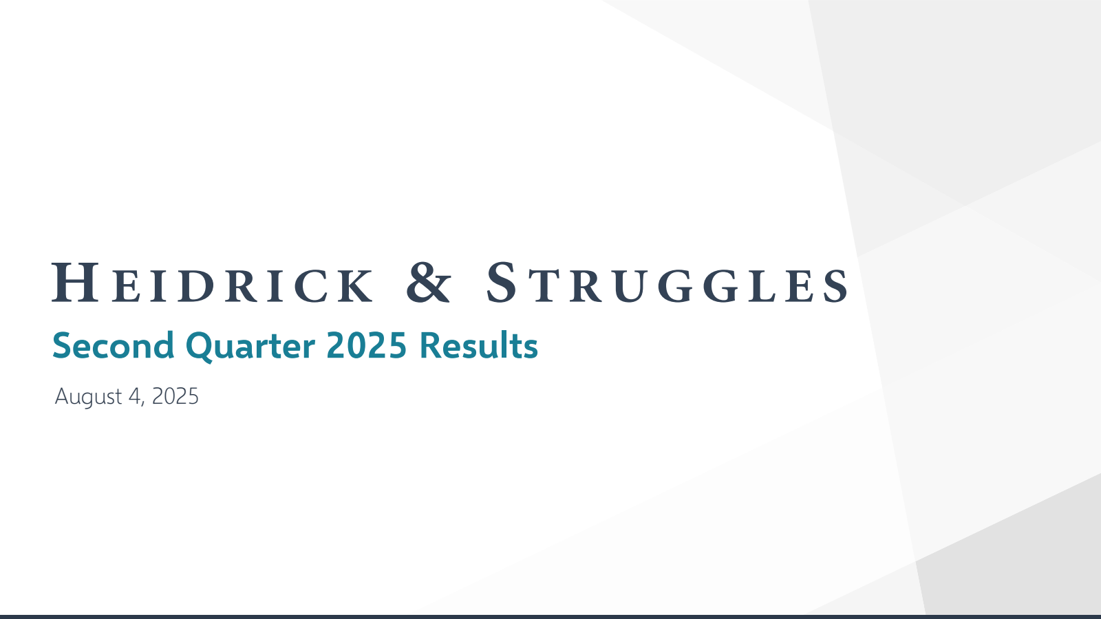 Heidrick & Struggles International's Q2 2025 Slide Deck